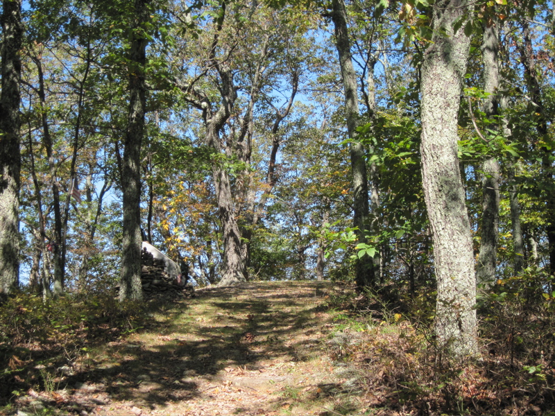 mm 11.7  Blue-blazed spur trail to Audie Murphy Monument. The
monument is on the left partially hidden by a tree.  Courtesy
dlcul@conncoll.edu