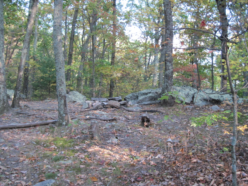 mm 0.7  Campsite in col at the base of the rocky, narrow ridge
known as Rawles Rest.   Courtesy dlcul@conncoll.edu