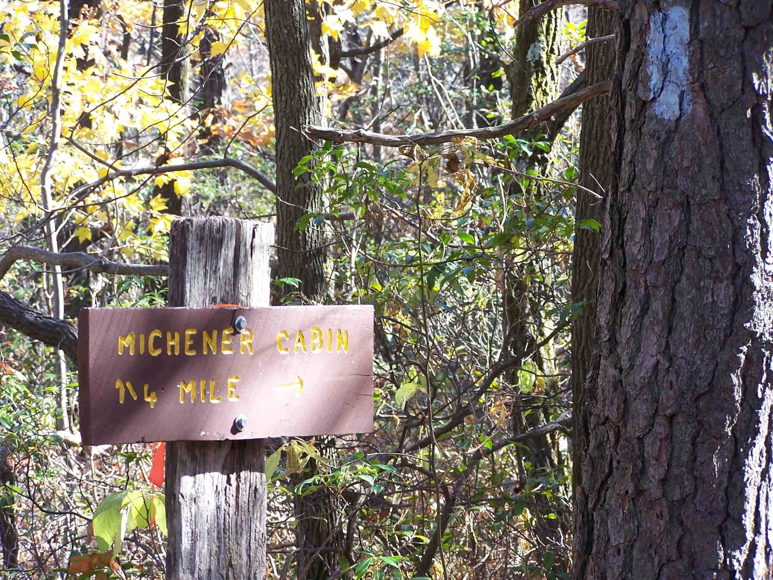 mm 6.5 blue blazed trail to Michner cabin. Courtesy at@rohland.org
