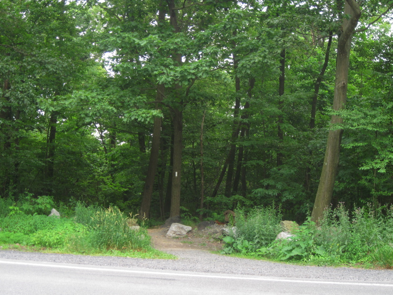 mm 9.3 The southbound trail enters the woods from PA 501.  Courtesy dlcul@conncoll.edu