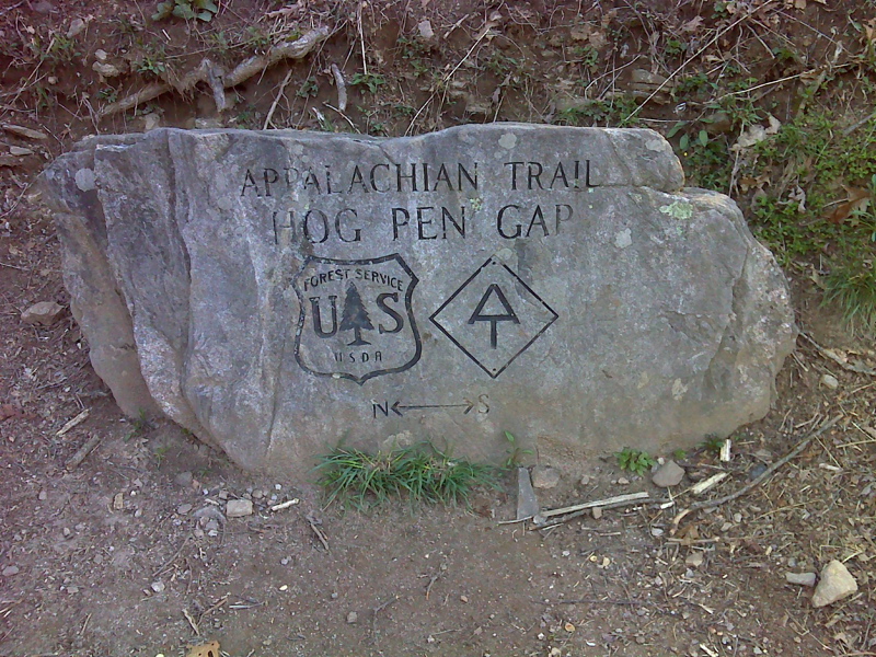 mm13.8  Engraved Boulder at  Hogpen Gap.  GPS N34.7260 W 83.8399  Courtesy pjwetzel@gmail.com