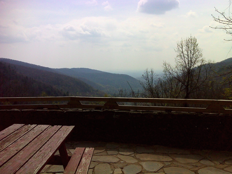 mm 5.5  View from the deck beside the store, Walasi-Yi Center, Neels Gap. GPS N34.7348 83.9179  Courtesy pjwetzel@gmail.com