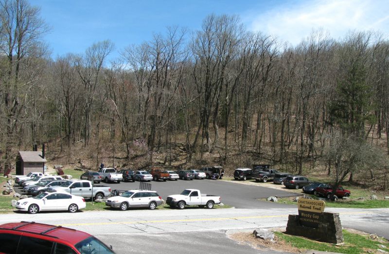 The Woody Gap Parking area looking south to north across GA. Highway 60.  Courtesy commissar67@gmail.com