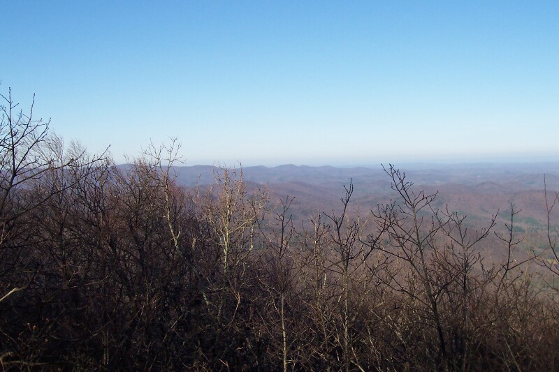 mm 8.6 Looking southwest from the top of Springer Mountain a few yards from the marked southern end of the AT.  Courtesy wbmcp@hotmail.com