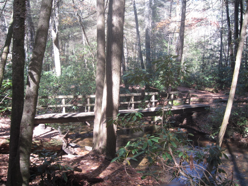 mm 4.3  The footbridge across Chester Creek at Three Forks.  Courtesy dlcul@conncoll.edu