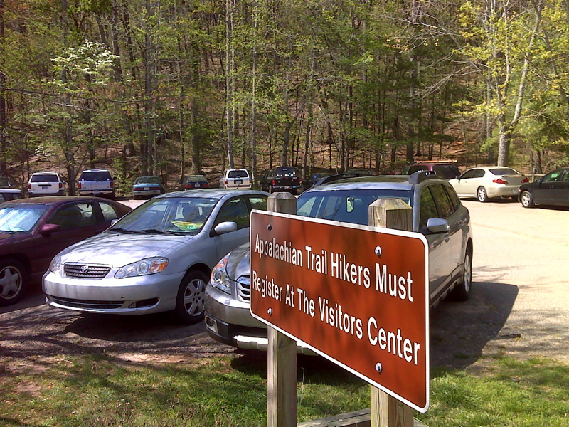 mm 8.8 AT hikers long term parking lot across from Visitor Center. GPS 34.5582 W84.2498  Courtesy pjwetzel@gmail.com