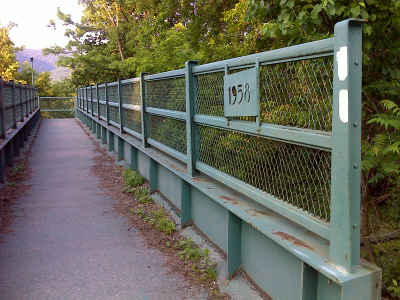 mm 3.9 Footbridge across railroad tracks just south of Massachusetts Avenue.   GPS 42.7012 W73.1551  Courtesy pjwetzel@gmail.com