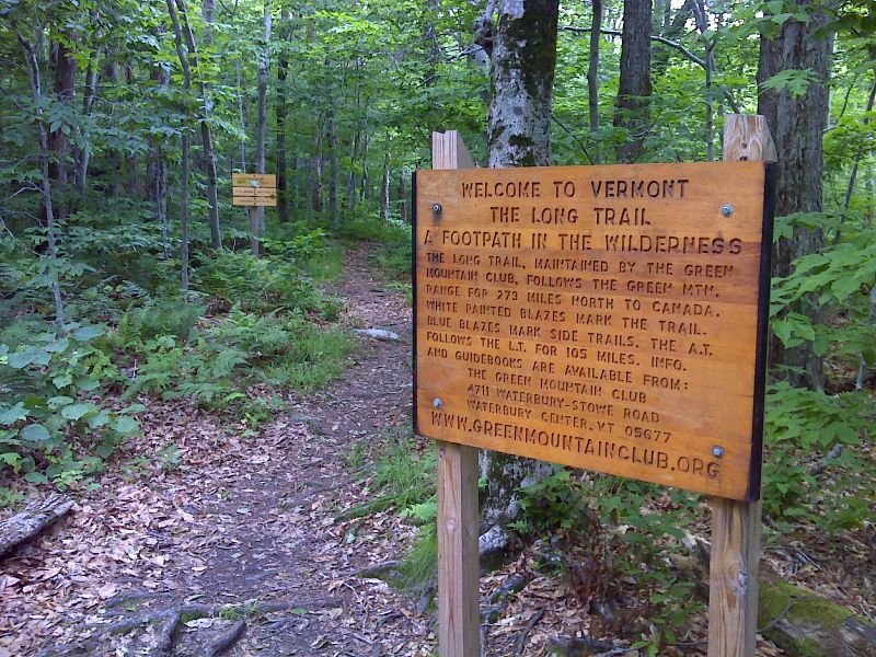 mm 0.0  VT-MA state line.  North of here the AT and the Long Trail coincide for 100 miles.  Courtesy pjwetzel@gmail.com