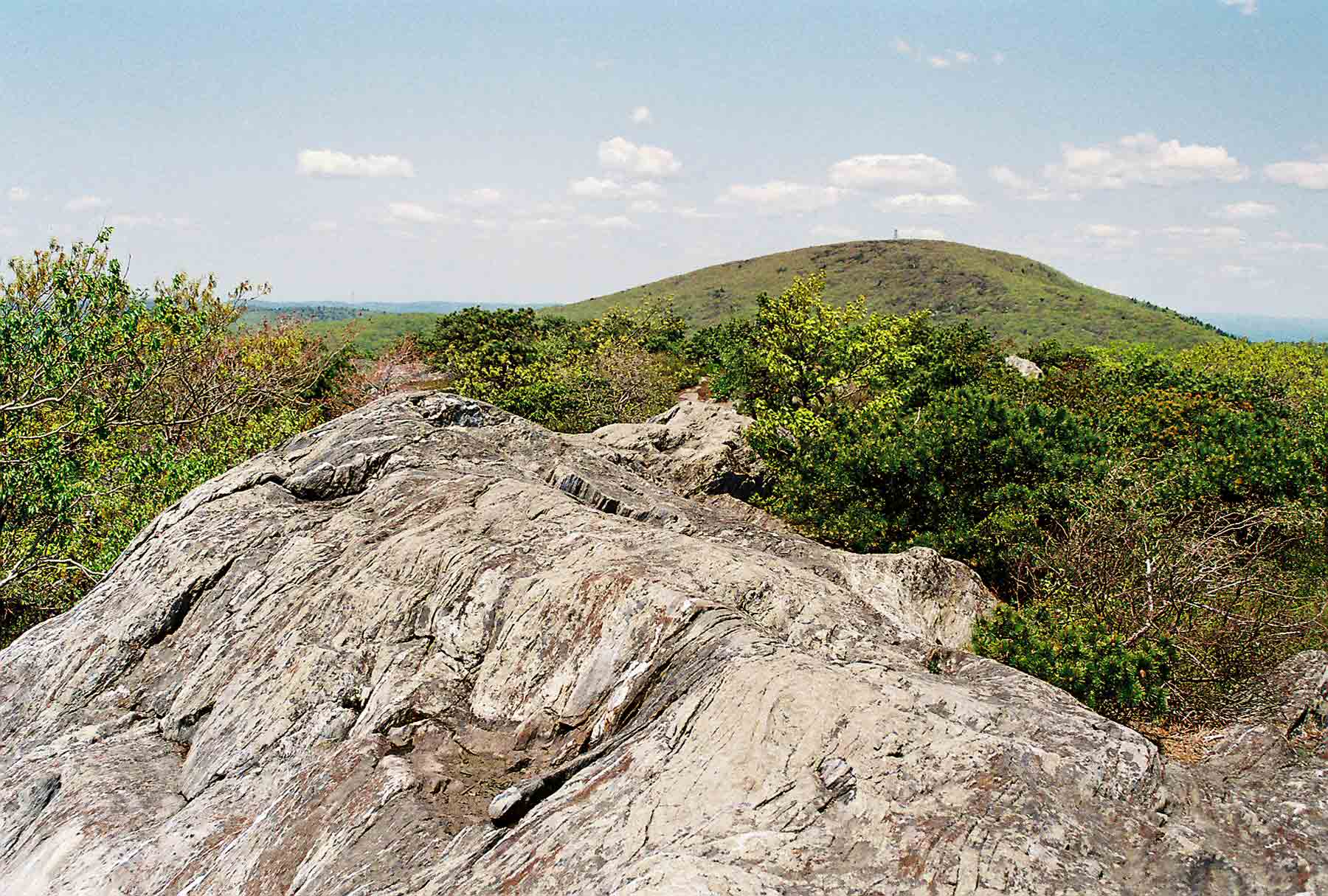 mm 6.4 - View to the north from the summit of Race Mt. The tower seen on the top of Mt. Everett has since been dismantled.  Courtesy dlcul@conncoll.edu