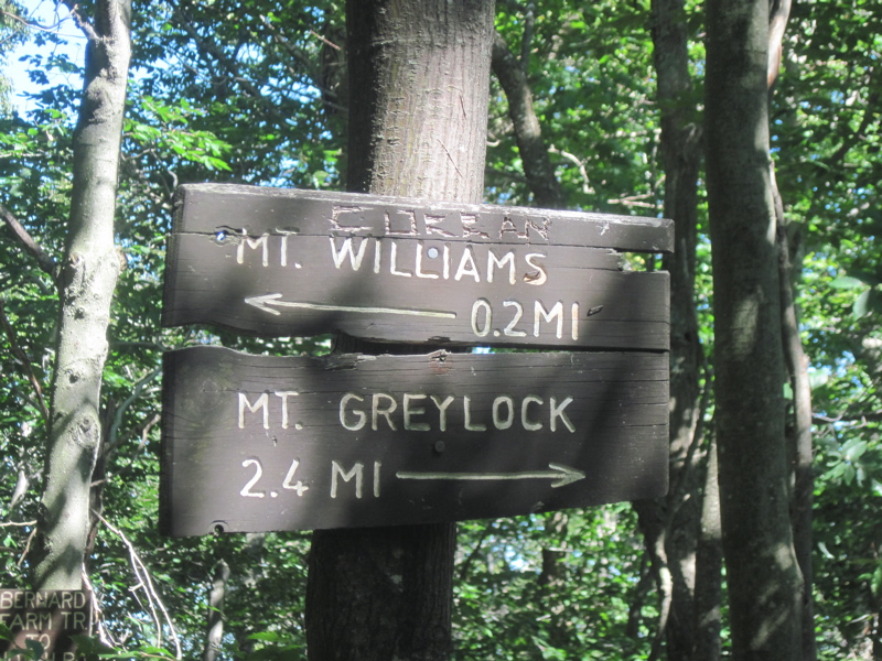 mm 4.2  Sign at junction with the Bernards Farm Trail Courtesy dlcul@conncoll.edu