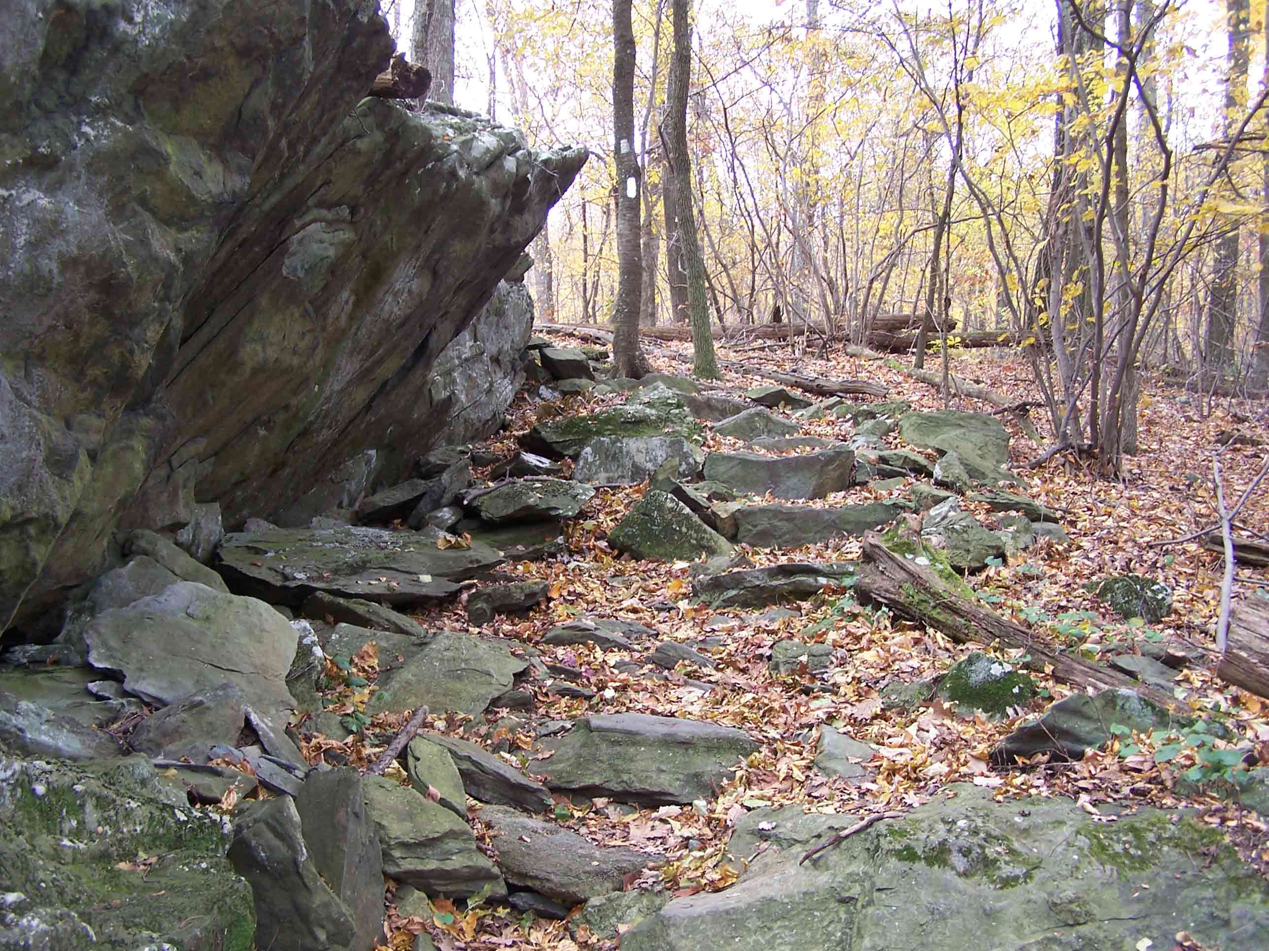 mm 1.9 Rock steps next to large boulders. Courtesy at@rohland.org
