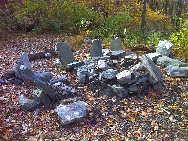 mm 4.8  Stone chairs around campsite near old Black Rock Hotel site. GPS N39.5774 W77.5884  Courtesy pjwetzel@gmail.com