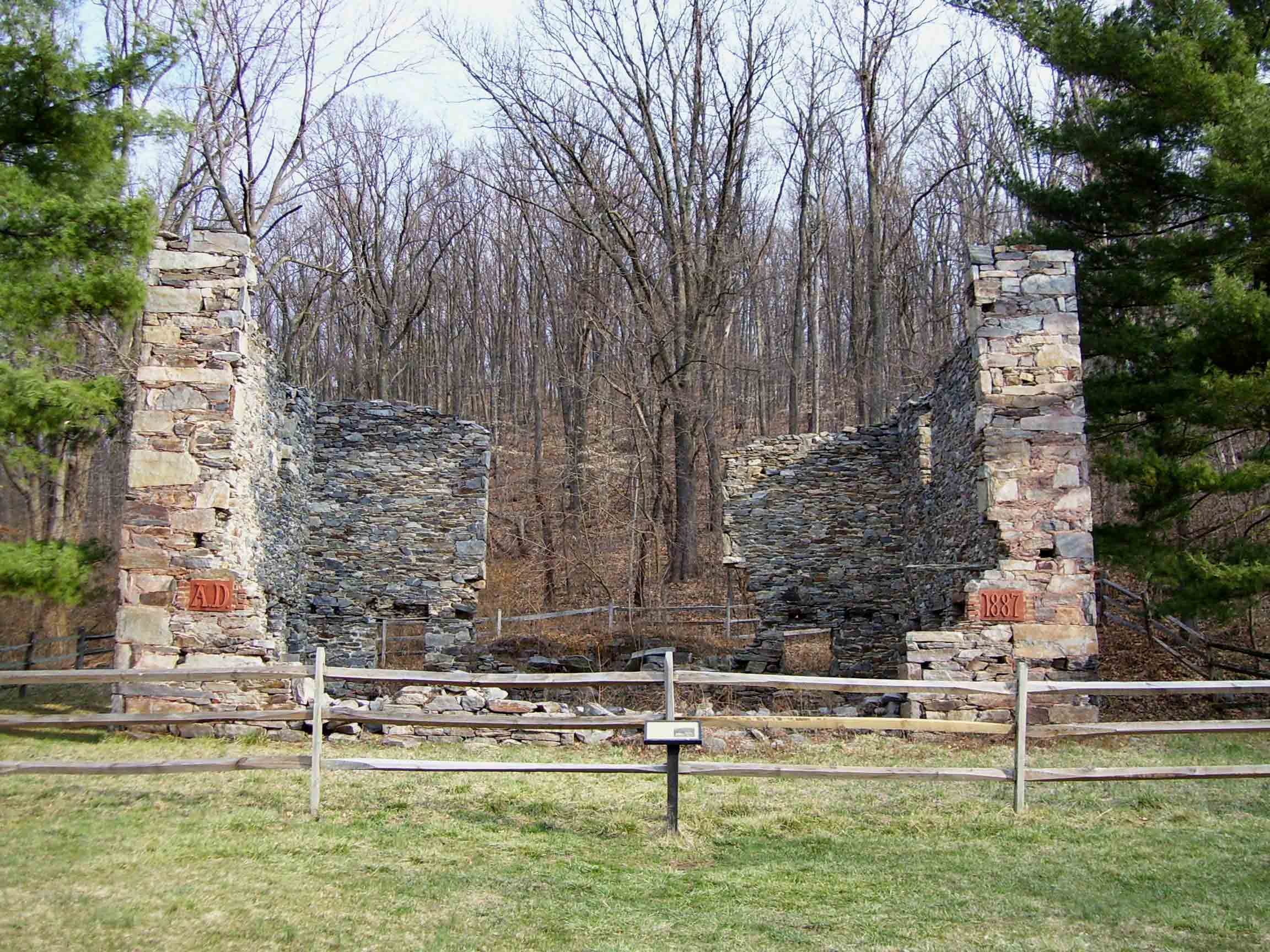 mm 7.3 - Ruins of old barn at Gathland State Park in Crampton Gap. Gathland was estate of George Townsend, a newspaper correspondent during the Civil War.   Courtesy dlcul@conncoll.edu