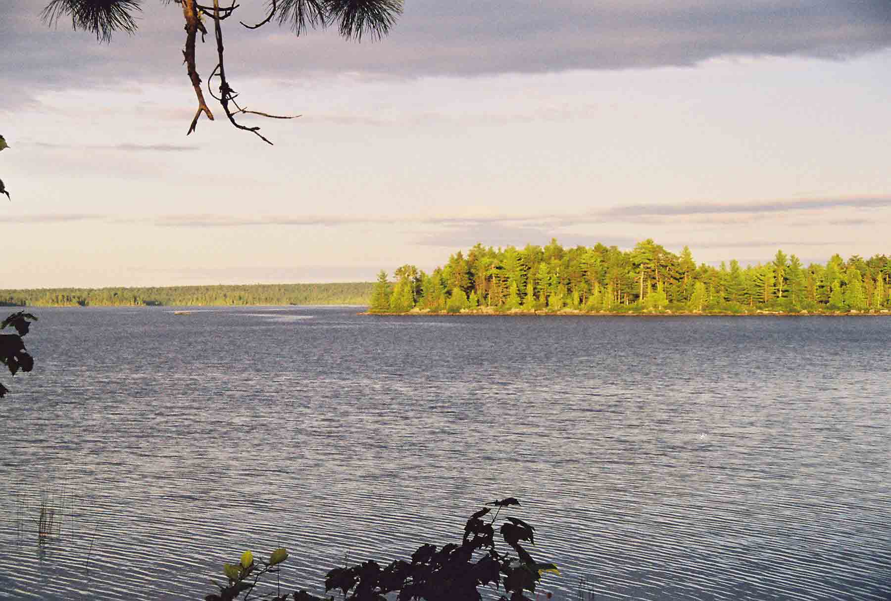 mm 10.0 - Early morning view east over Jo-Mary Lake from Antlers Campsite.  Courtesy dlcul@conncoll.edu