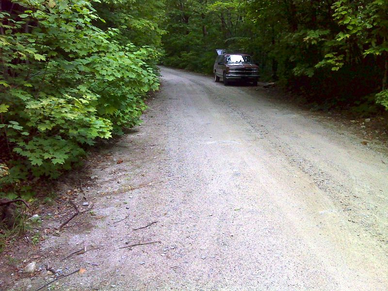 mm 22.1  Limited parking at trail crossing of Johnson Pond Road. On AT maps this is called Kokadjo-B Pond Road. GPS N45.6165 W69.1305  Courtesy pjwetzel@gmail.com
