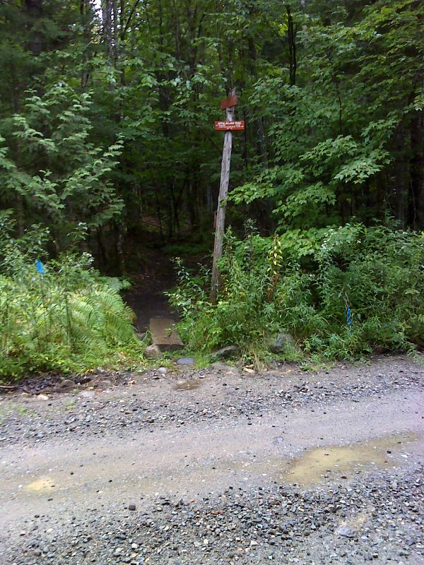 mm 7.9 AT crossing of Carrying Place Road (AKA Main  Logging Road). GPS 45.2033 W70.0730  Courtesy pjwetzel@gmail.com