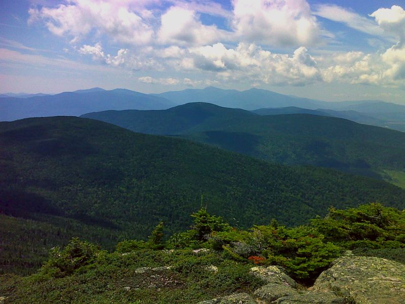 mm 46.0  Looking south from the summit of Goose Eye Mt.  The Presidential Range can be seen in the far distance. GPS 44.5028 N70.9994  Courtesy pjwetzel@gmail.com