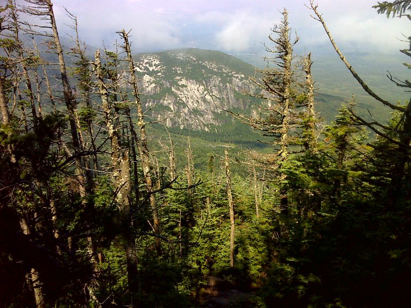 Cliffs of North Bald Cap as seen from south slopes of Mt. Success. GPS 44.4643 N71.0486  Courtesy pjwetzel@gmail.com