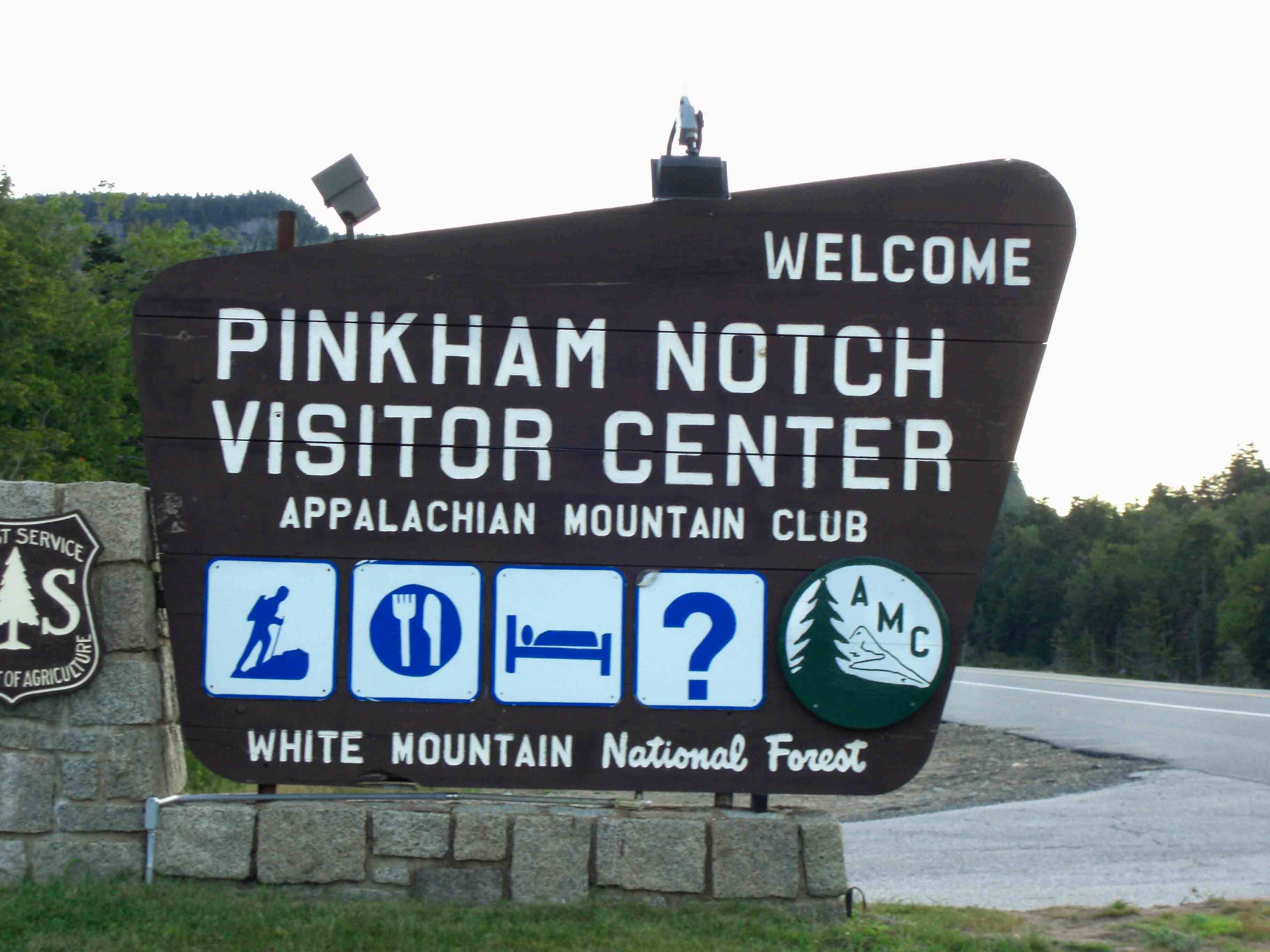 MM 0.0 - Entrance to the Appalachian Mountain Club Visitor Center at Pinkham Notch on NH 16.  Courtesy seqatt.net@sbcglobal.net