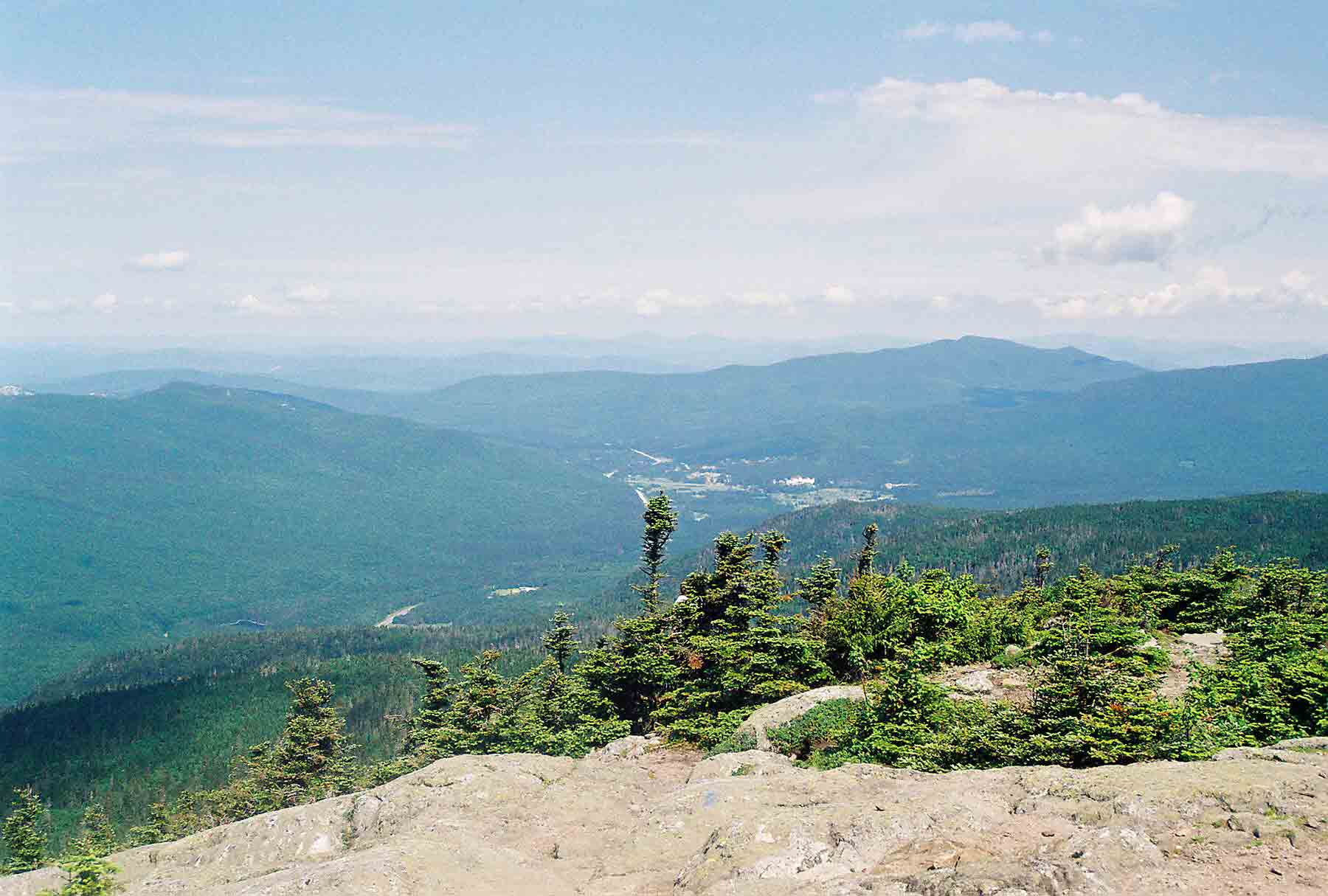 Looking northwest from  the summit of Mt. Jackson. The large white building in the valley is the Mt. Washington Hotel. Courtesy dlcul@conncoll.edu