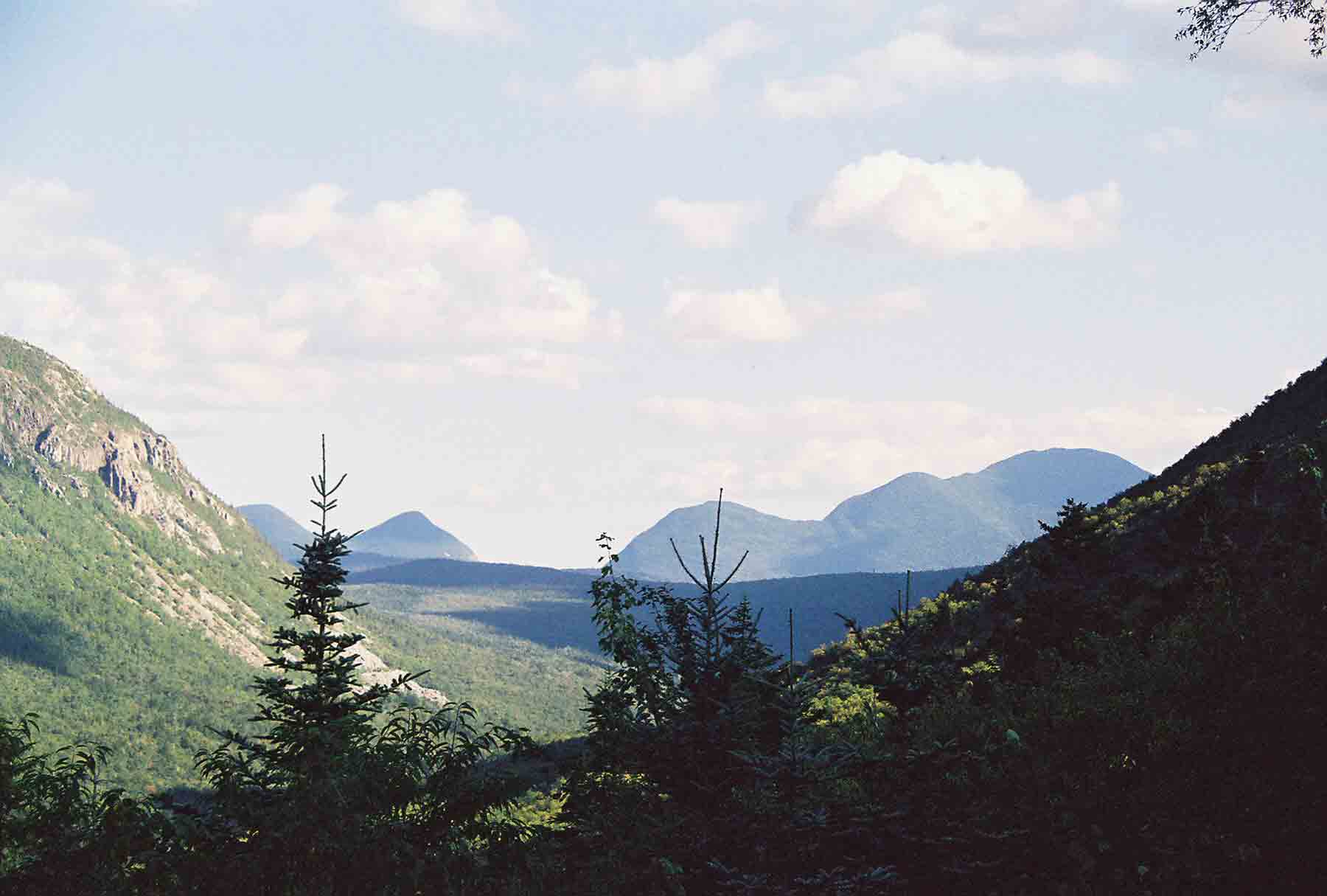 View south down Zealand Notch from hut.  Courtesy dlcul@conncoll.edu