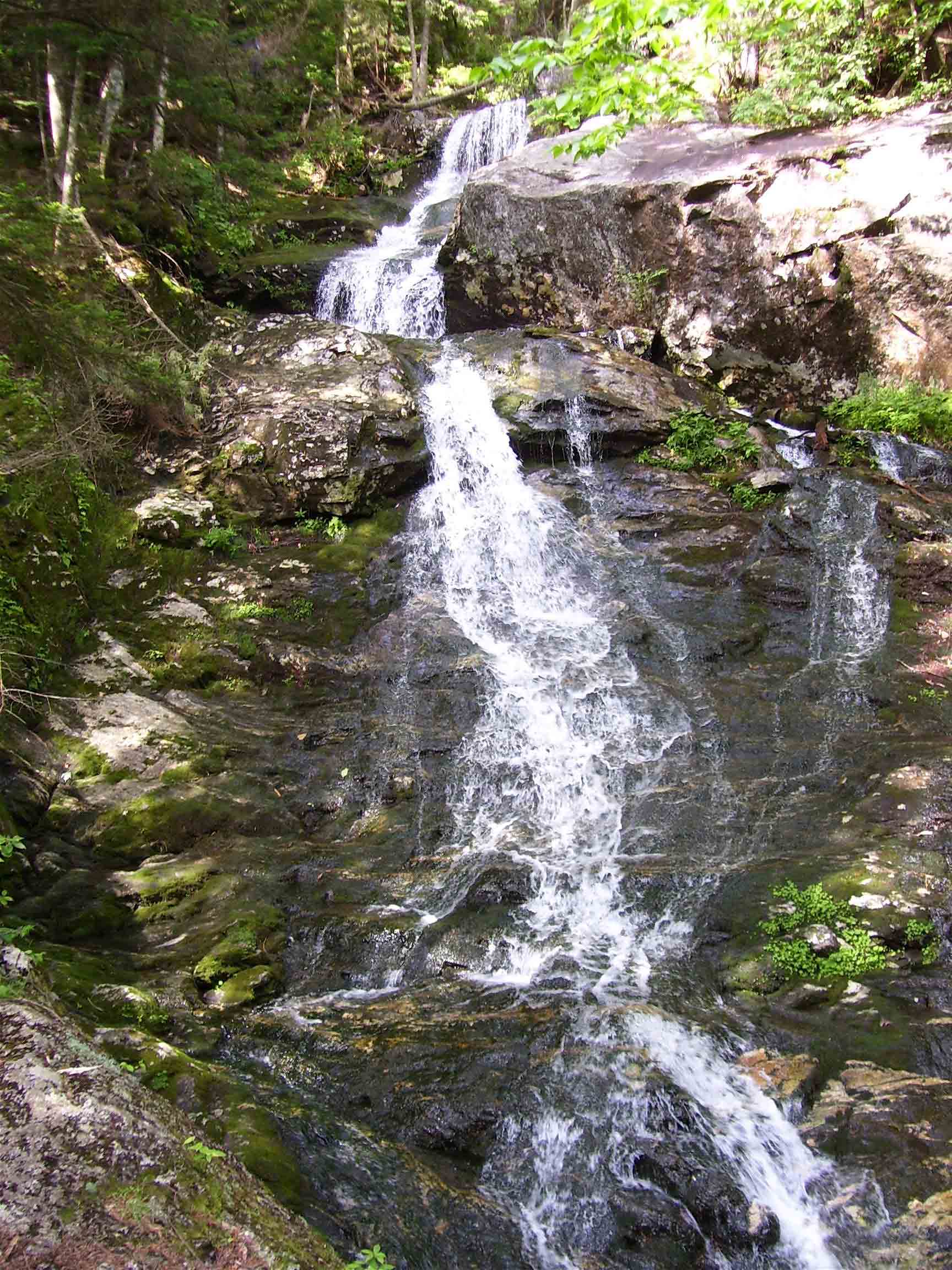 Another view of the first cascade reached on the Beaverbrook Trail (part of AT) when climbing southbound from Kinsman Notch.  Courtesy dlcul@conncoll.edu