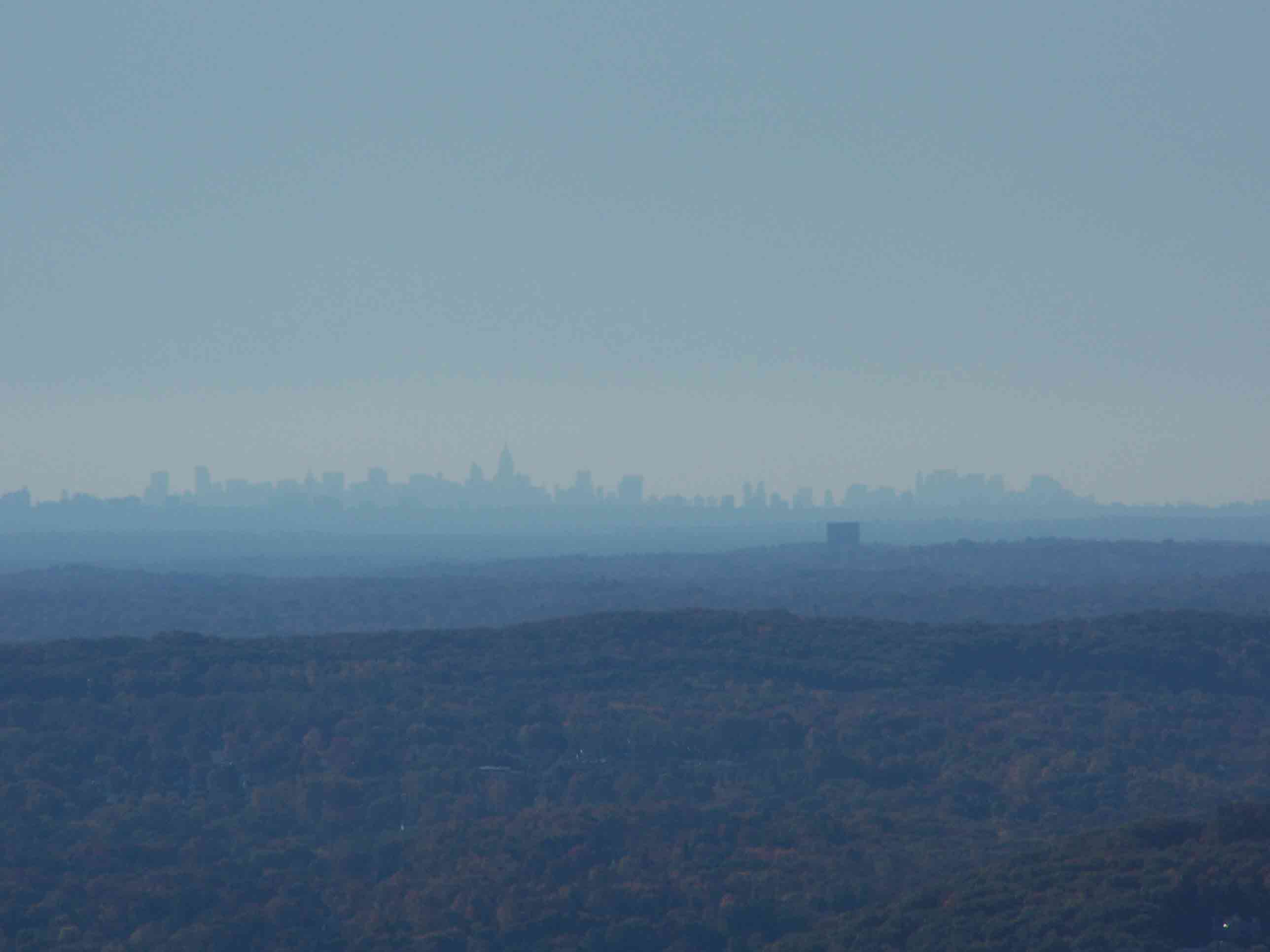 mm 6.8 View of New York City skyline from West Mountain shelter. Courtesy at@rohland.org
