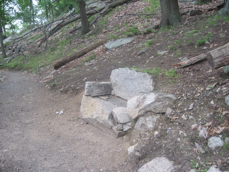 Stone Bench on the new relocation on the east side of Bear Mountain.  Taken at approx. mm 1.2  Courtesy dlcul@conncoll.edu