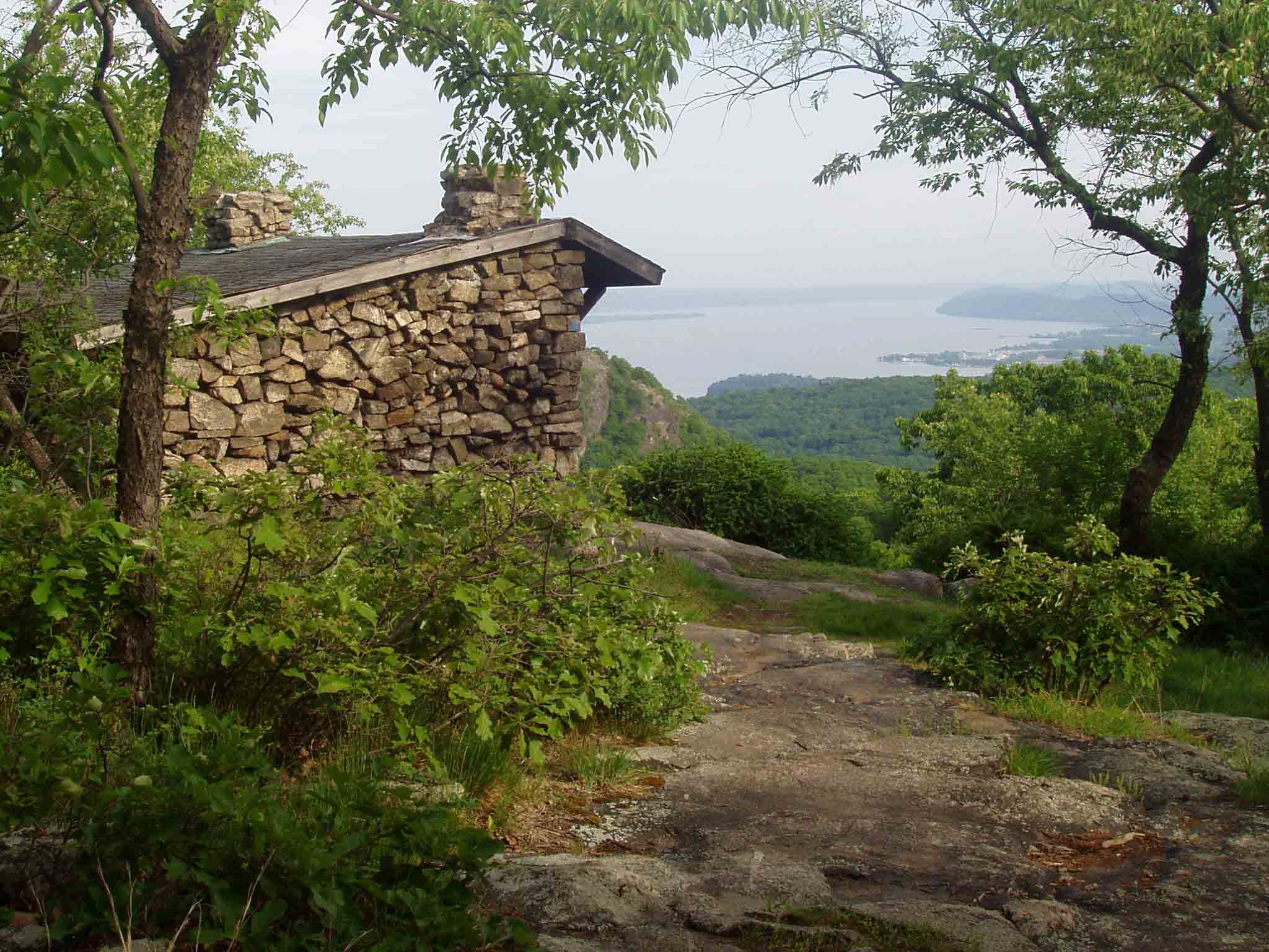 West Mountain Shelter 0.6 miles off the AT on the blue-blazed Timp-Torne Trail which diverges from the AT at MM 6.8. Beautiful southern view of the Hudson River Valley. Bring water, no water here.  Courtesy froto
