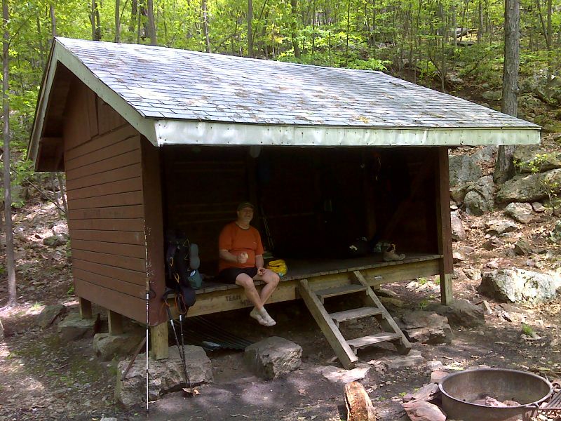 mm 9.9 Wildcat Shelter with section hiker Lyle.  GPS N41.2683 W 74.2678  Courtesy pjwetzel@gmail.com
