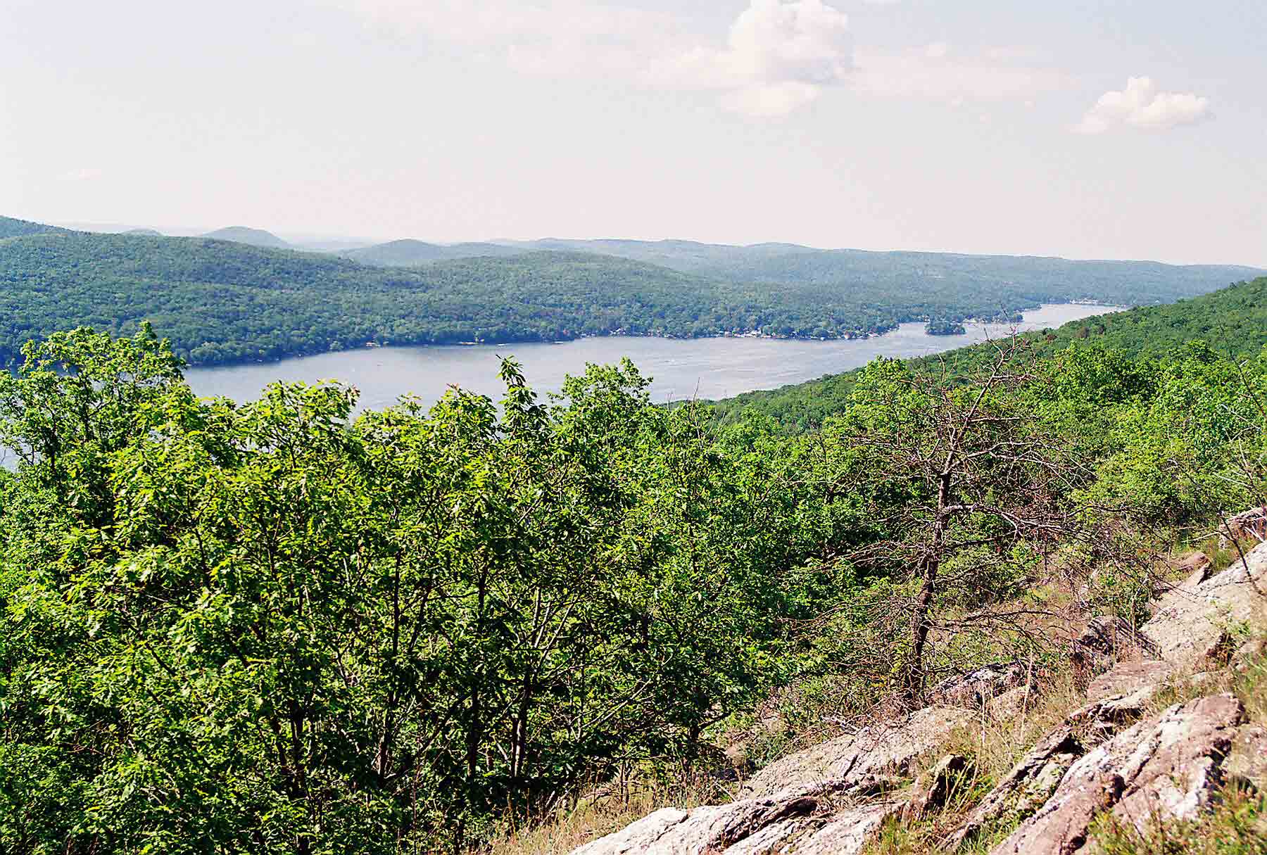 Just north of New Jersey, the AT runs along Bearfort Mountain which offers excellent views, particularly of Greenwood Lake to the east. Taken at approx. mm 2.2.  Courtesy dlcul@conncoll.edu