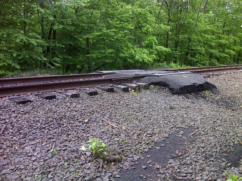 mm 0.4 Trail crosses railroad tracks just south of old NY 55. GPS N41.5881 W73.6631  Courtesy pjwetzel@gmail.com