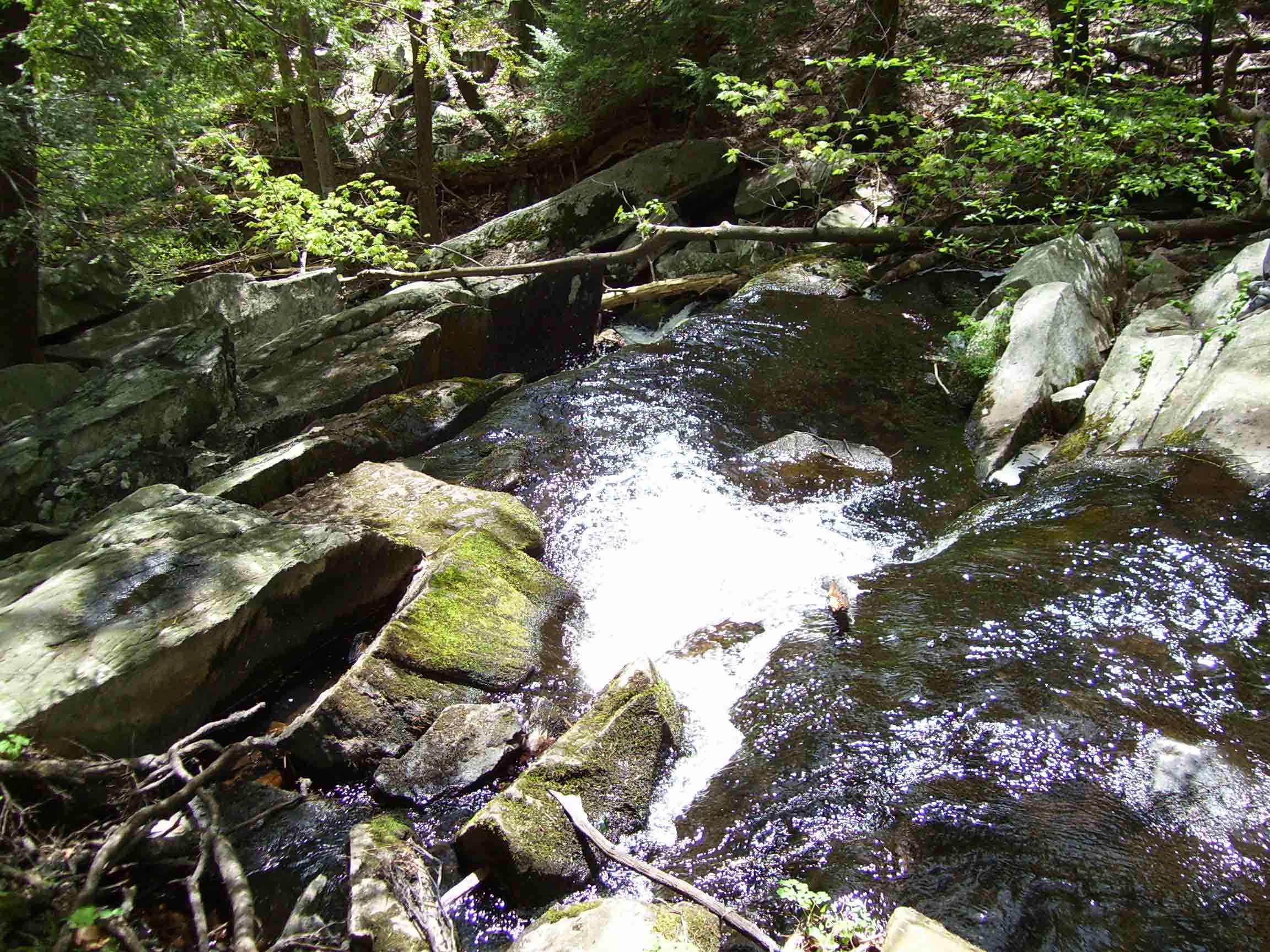 mm 2.0 - Small Waterfall just east (trail north) of Sunk Mine Road.  Courtesy dlcul@conncoll.edu