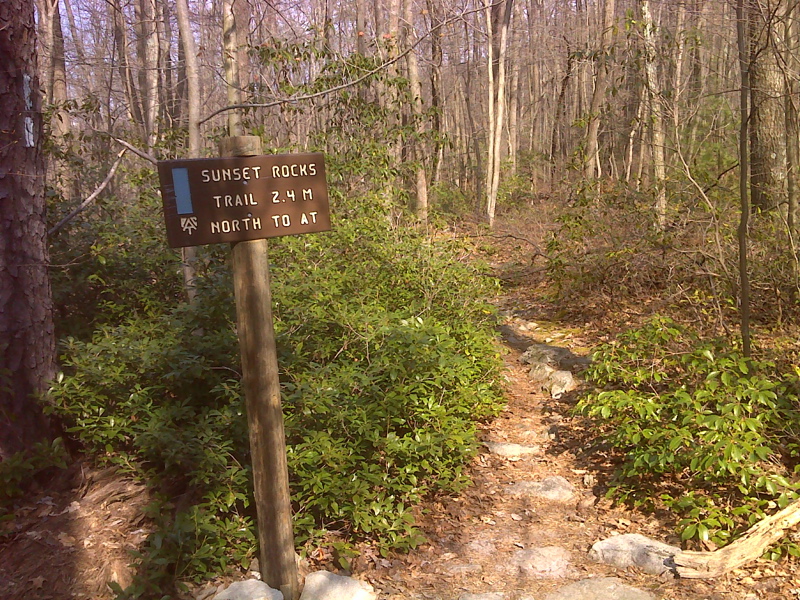 mm 3.5 South Junction with Sunset Rocks Trail.  This rejoins the AT at mm 1.3.  Courtesy pjwetzel@gmail.com