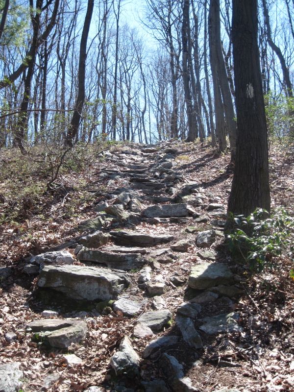 Stone steps near the top of steep slope.  This was taken at approx. mm 5.4.  Courtesy dlcul@conncoll.edu