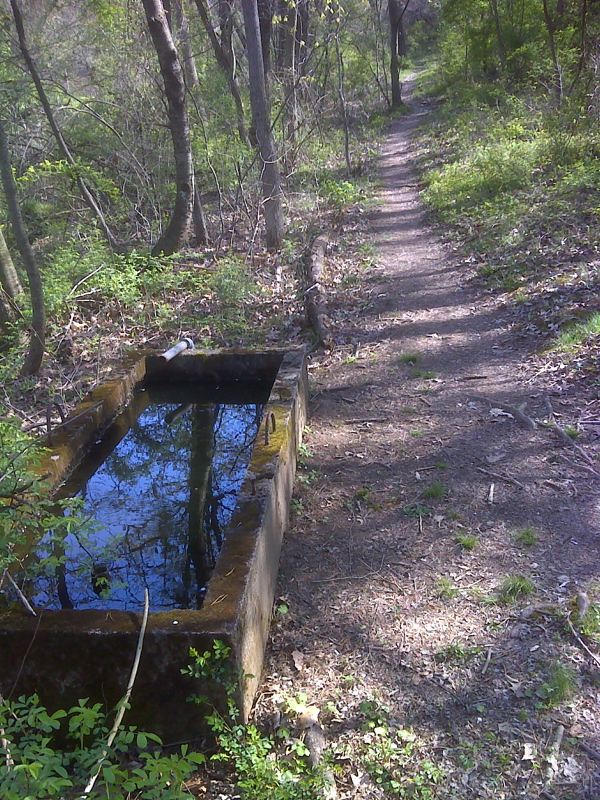 mm 10.8  Water trough along trail at site of old farm.  GPS N40.3177 W77.0834  Courtesy pjwetzel@gmail.com