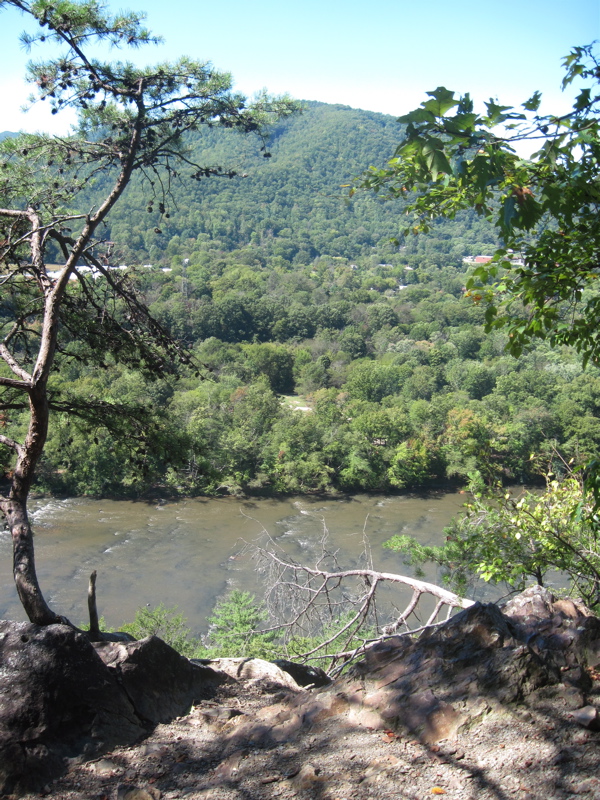 mm 13.3 View across the French Broad River from the outlook at the top of Lovers Leap Rock.  Courtesy dlcul@conncoll.edu