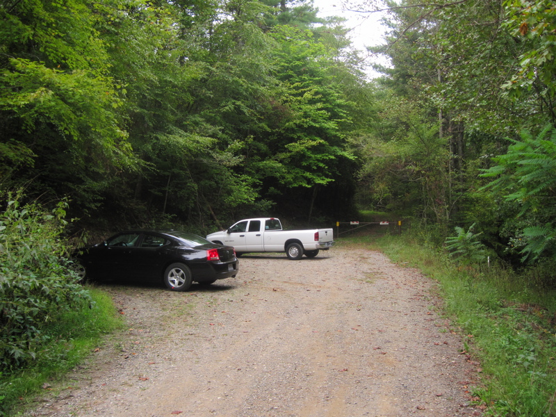 mm 6.6  Parking in Garenflo Gap.  The AT is not visible in this view, but it is just off to the right of the parking area.    Courtesy dlcul@conncoll.edu