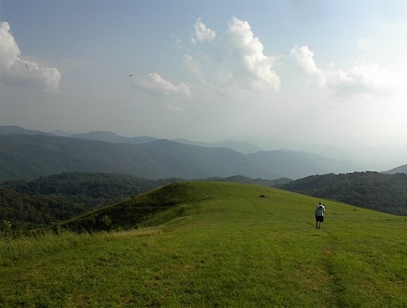 Taken at approx. mm 19.8  on August 8, 2007 going down the AT from Max Patch looking down the trail from the crest of Max Patch.  Courtesy sailwaywil@aol.com
