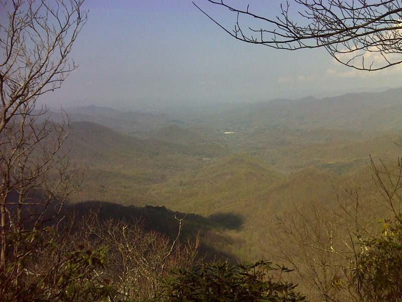 View from rock outcrop near summit, south side of Courthouse Bald. GPS N 35.0022 W83.5861  Courtesy pjwetzel@gmail.com
