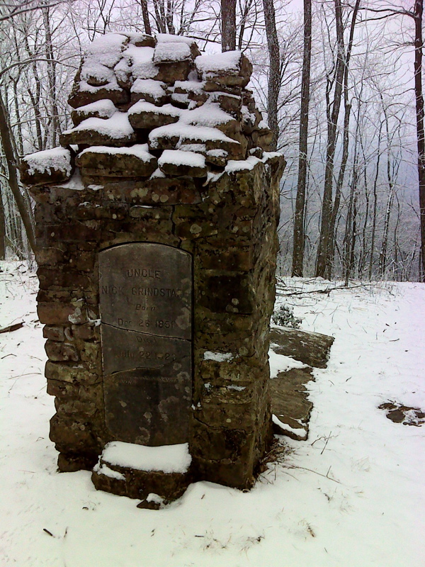 mm 3.3  Nick Grindstaff Monument in winter (February 2012)  Courtesy pjwetzel@gmail.com