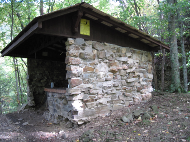 mm 11.2 Laurel Fork Shelter.  This is located 0.1 miles from
the AT via the High Water Bypass Trail.  Courtesy dlcul@conncoll.edu