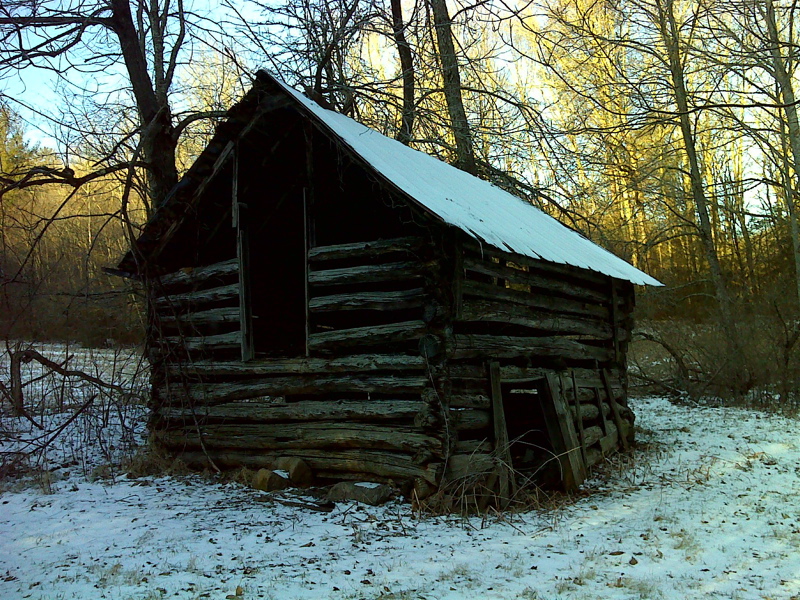 Old cabin 0.2 miles trail south of Dennis Cove Rd. Taken in February 2012. GPS 36.2625 W82.1249  Courtesy pjwetzel@gmail.com
