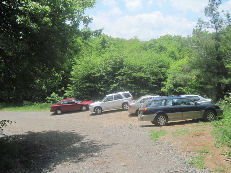 mm 9.2  Parking area on Roaring Creek Road.  From here one may follow the Overmountain Victory Trail to the AT. Alternatively one may  walk up a gated portion of the road to near Overmountain Shelter, then follow the blue-blazed shelter trail to the AT. In either case the AT is reached at Yellow Mountain Gap.  Courtesy dlcul@conncoll.edu