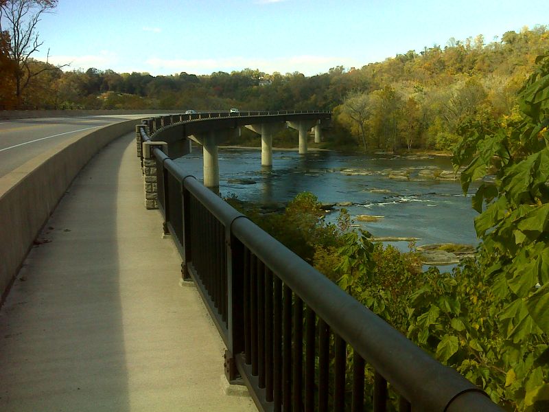 mm 1.3  AT  follows this walkway on US 340 bridge across the Shenandoah River. GPS N39.3189 W77.7395  Courtesy pjwetzel@gmail.com