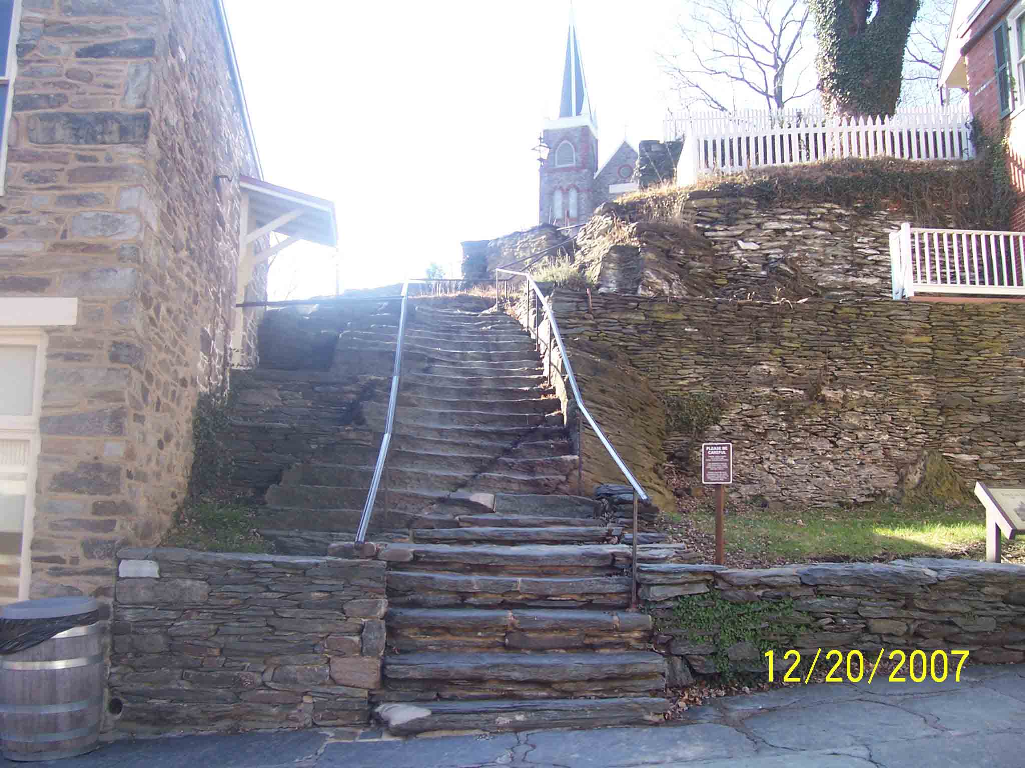 Stairs on the trail in downtown Harpers Ferry  Courtesy at_md_rob@yahoo.com