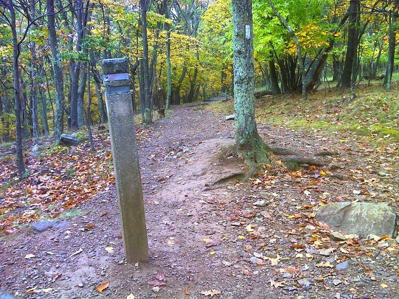 mm 1.6  Side trail to Amphitheater, Big Meadows Lodge and parking.  GPS N38.5311 W78.4406  Courtesy pjwetzel@gmail.com