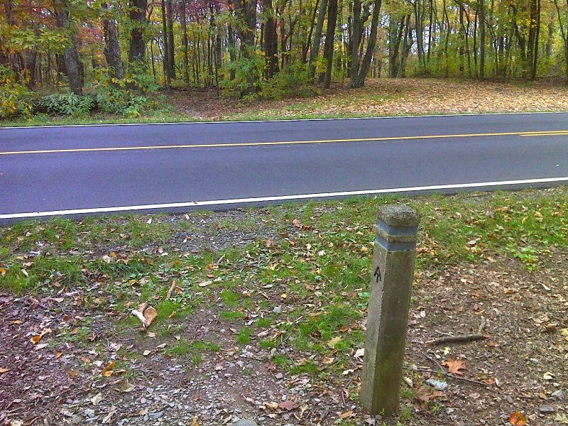 mm 9.7 AT crossing of Skyline Drive with some parking available at MP 92.4 GPS N38.1490 W78.7744  Courtesy pjwetzel@gmail.com