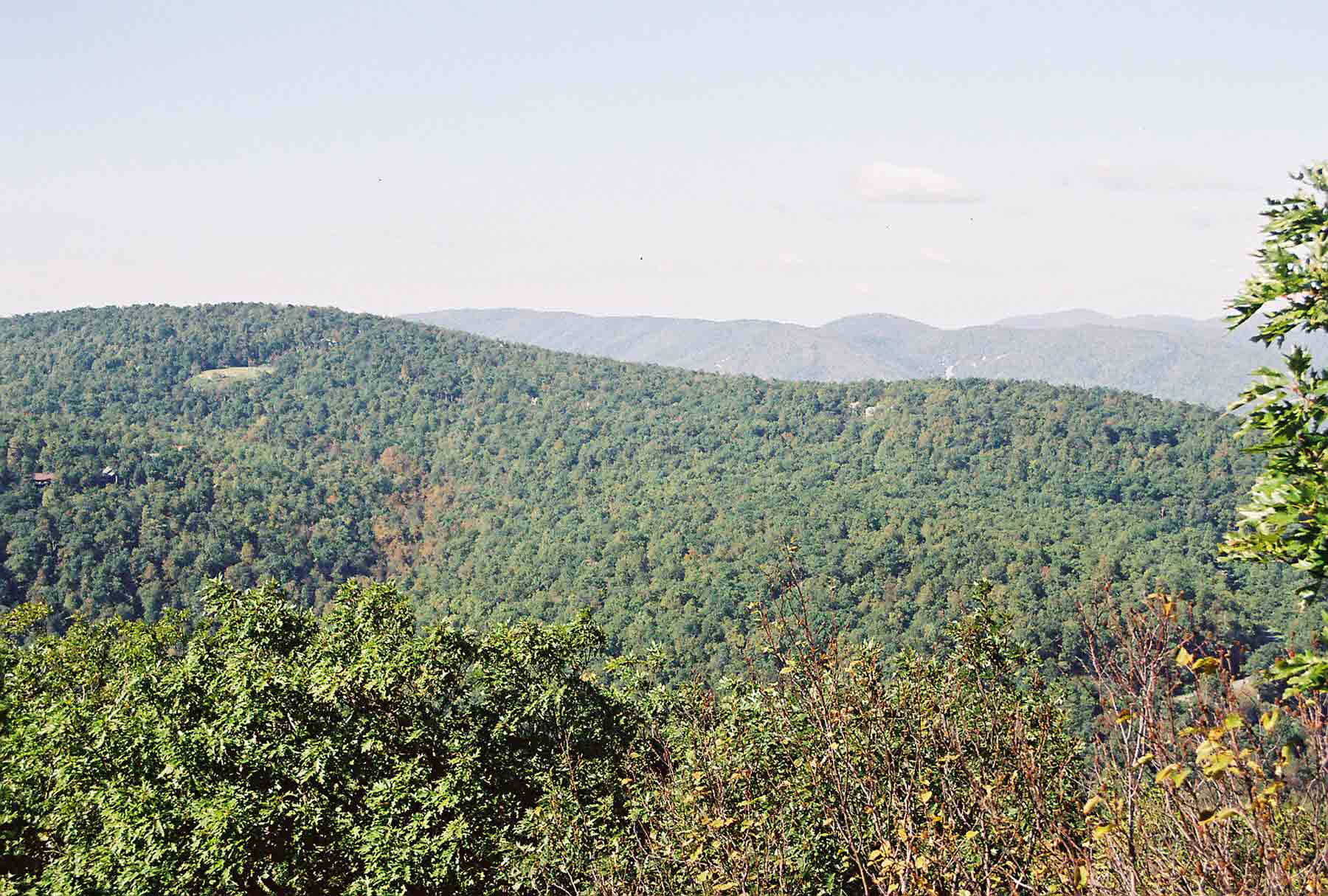 mm 13.4 - View west from ledge north of Dripping Rock Springs. In 2003 this was on the AT but the trail has been now been rerouted. The old route is a blue-blazed trail. Courtesy dlcul@conncoll.edu