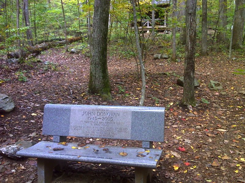 mm 5.0 Granite bench and memorial at Paul C. Wolfe Shelter.   N37.9850 W78.8838  Courtesy pjwetzel@gmail.com